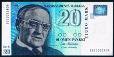 FINLAND - 20 MARKKAA 1993 Litt. A UNC P 123