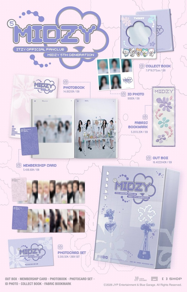 ITZY OFFICIAL FANCLUB MIDZY 5TH GEN FLOWER LAB PHOTOCARD SET KIT