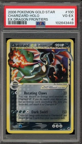Pokemon Charizard Gold Star EX Dragon Frontiers Holo Ultra Rare #100 PSA 4