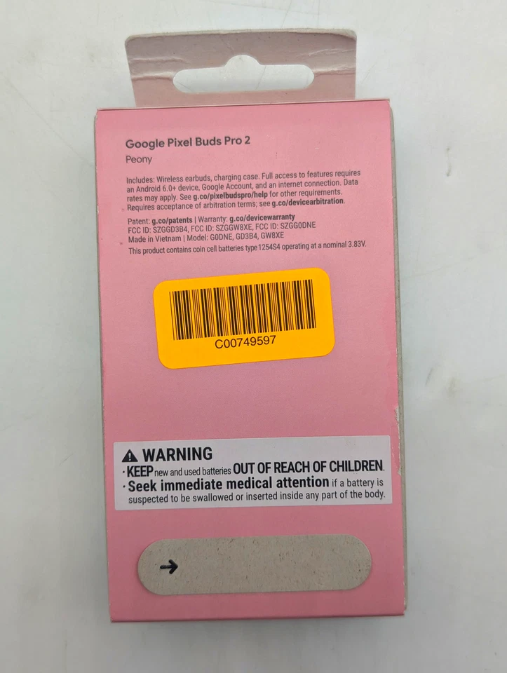 Google Pixel Buds Pro 2 Bluetooth Earbuds w/ ANC In Peony | GA05761-US - Image 4 of 4