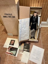 Franklin Mint Gone with the Wind Rhett Butler Doll Shipper,Papers, Stand