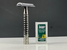 DScosmetics Dishi CNC Stainless Steel Safety Razor Handle Open Comb Shaving
