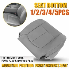 Driver Bottom Perforated Seat Cover Gray For 2011-16 Ford F250 F350 F450 XL