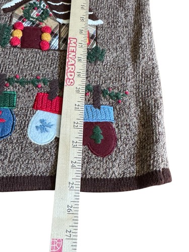Bobbie Brooks Large Winter Vest Snowman Gingerbread House Mittens Christmas - Picture 8 of 8