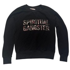 Women  s Spiritual Gangster Pullover Crewneck Sweatshirt Black Size XS
