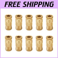 Heavy-Duty 1/4" Brass Quick Connector x10