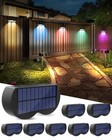 2-in-1 Solar Lights Outdoor 8 Pack with Ground Stakes, RGBWW 10 Fixed Colors ...