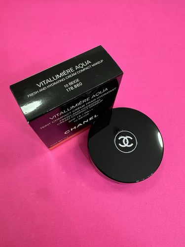 Chanel Vitalumiere Aqua Crema Fresca e Idratante Trucco Compatto 10 BEIGE NUOVO - Foto 5 di 6