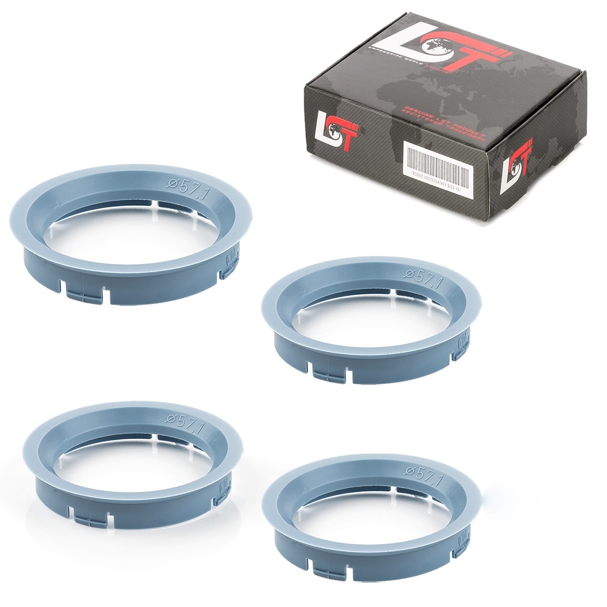 4x Centering Ring Spacer Light Blue Alloy Wheels Ø 70,0 MM - 57,1 for Hyundai