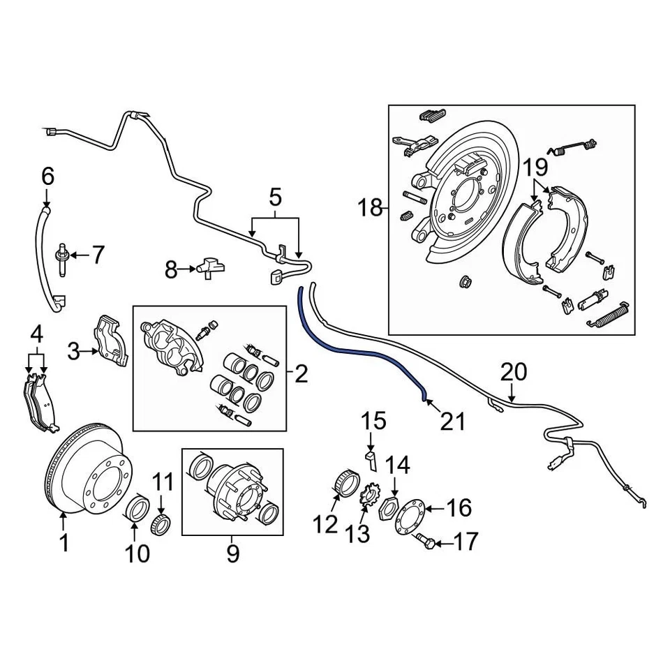 For Dodge Ram 2500 2003-2010 Dodge 52121102AC Rear Left Parking Brake Cable - Изображение 2 из 3