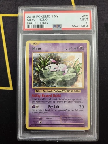 Pokemon Mew 53/108 Holo Rare XY Evolutions PSA 9 Mint