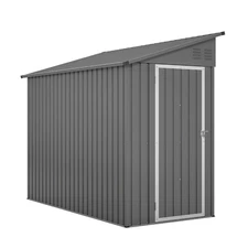 4' x 8' Metal Outdoor Storage Shed, Lean to Storage Shed, Garden Tool Storage
