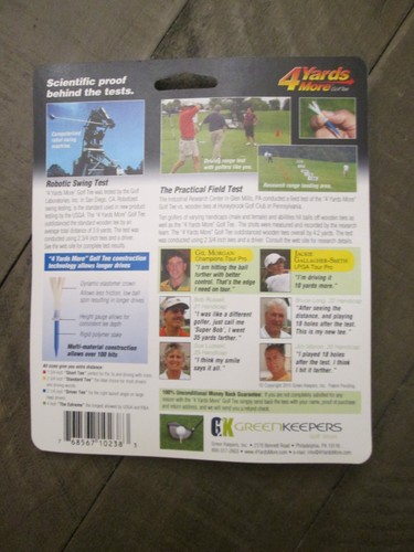 4 Yards More Golf Tee 3-1/4 inch Standard Tee - Picture 2 of 2