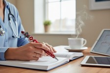 Nurse-Themed Red Rhinestone Ballpoint Pen With "Scrub Life" Charm  Beaded Desig