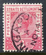 Straits Settlements 1892 QV Victoria 3c Carmine-Rose Stamp SG96 USED