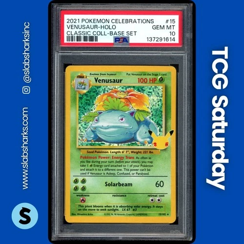 2021 POKEMON SWSH CELEBRATIONS CLASSIC COLLECTION #15/102 VENUSAUR HOLO PSA 10