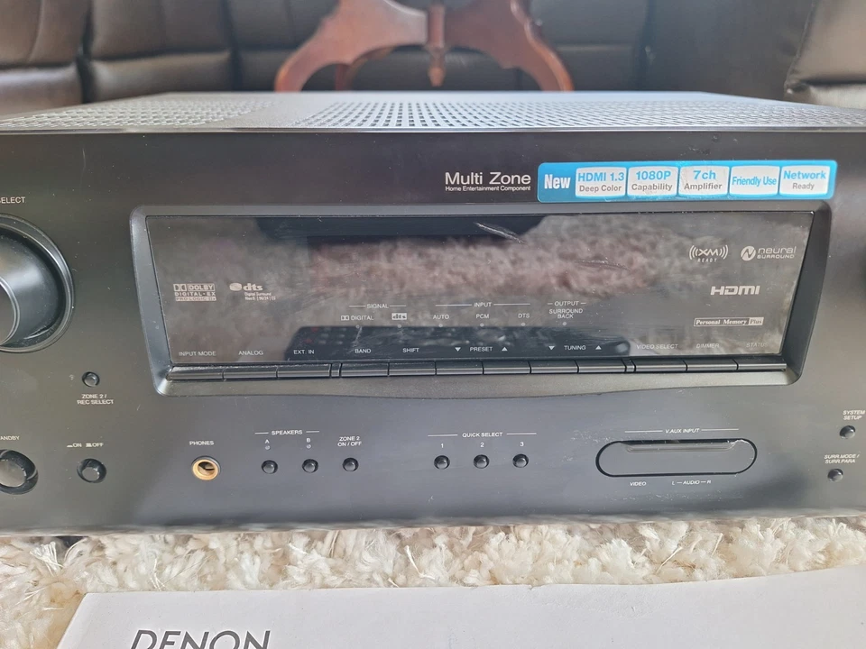 Denon AVR 1508 7.1 Channel Multi Zone AV Surround Receiver With Remote Bundle - Image 2 of 4