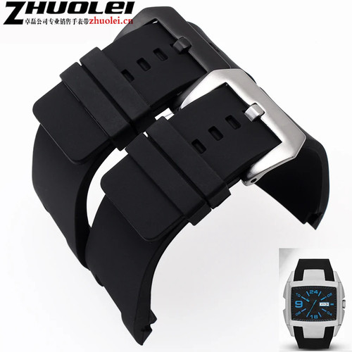 Correa de reloj de goma 32*17 mm para pulsera Diesel DZ1215 DZ1216 + herramientas - Imagen 4 de 6