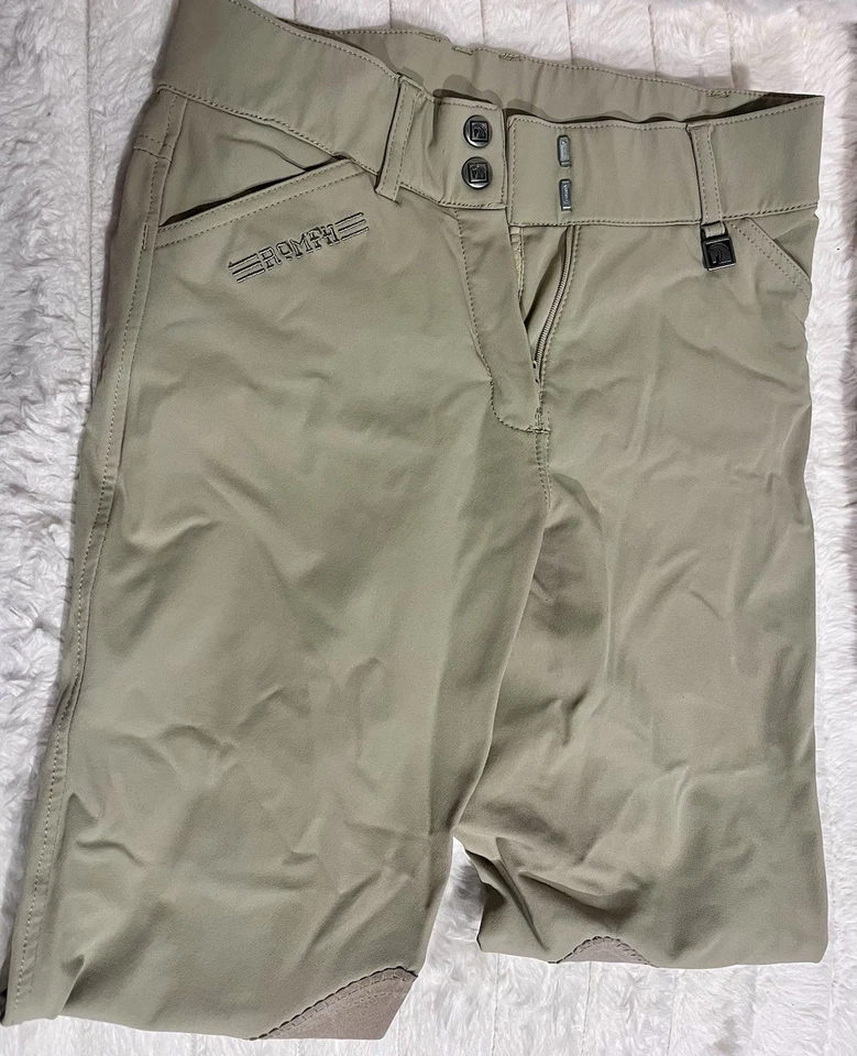 Pantalones de montar a caballo con parche en la rodilla Romfh tostado talla 26R para mujer Foto 2 de 3