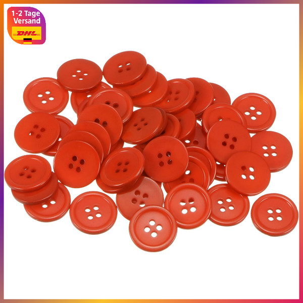 NäHknöPfe 20Mm Orange 80 StüCk Harz Runde 4 LöCher FüR Kleidung Diy Handwerk-image