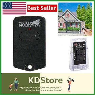 Wireless Black Single Button Gate Opener Remote with Visor Clip 12V Battery