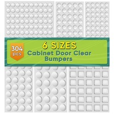 ONUEMP 304pcs Cabinet Door Bumpers Clear, Adhesive Rubber Feet 304PCS, Clear