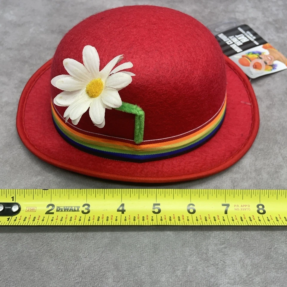 Nuevo con etiquetas Mini Payaso Derby Sombrero Rojo con Flor Disfraz Accesorio Halloween Juegos con disfraces Foto 2 de 4