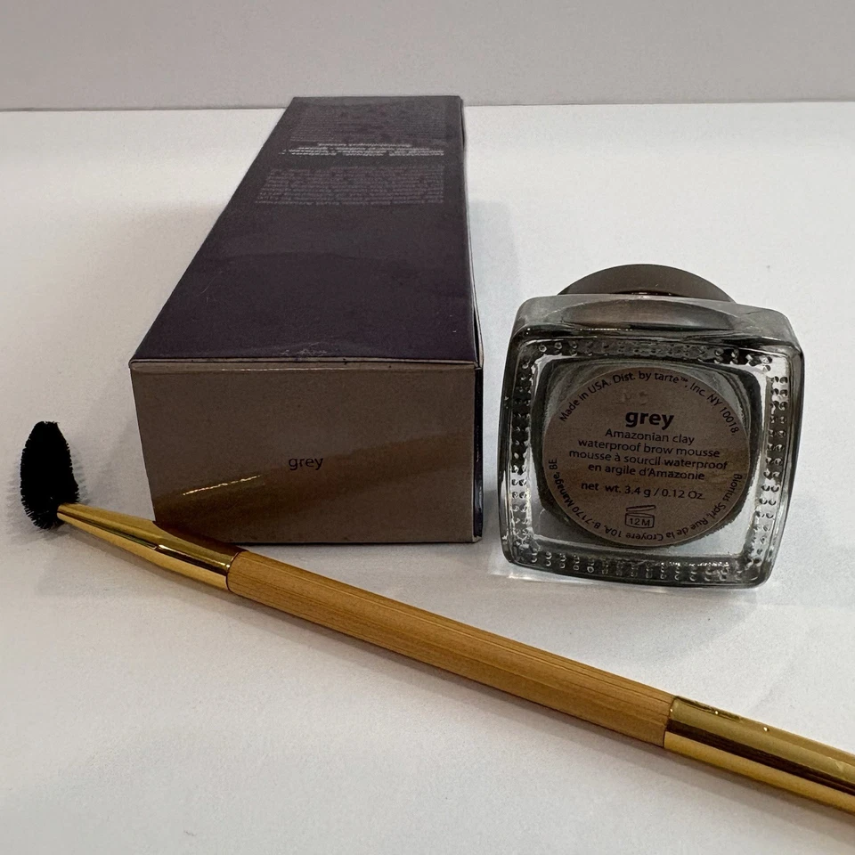 Mousse de cejas impermeable de arcilla amazónica gris tarte 3,4 g / 0,12 oz NUEVA con cepillo Foto 2 de 4