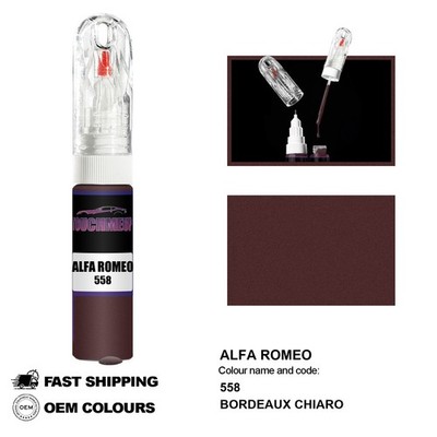 FÜR ALFA ROMEO BORDEAUX CHIARO 558 Ausbesserungslackstift Pinsel Fix Set Kratzer