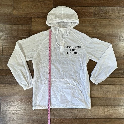 Assholes*s Live Forever White Anorak Pullover Windbreaker Jacket Men's S Graphic - product listing photo