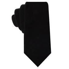 Velvet Skinny Tie Wedding Ties for Groomsmen Necktie for Him Black