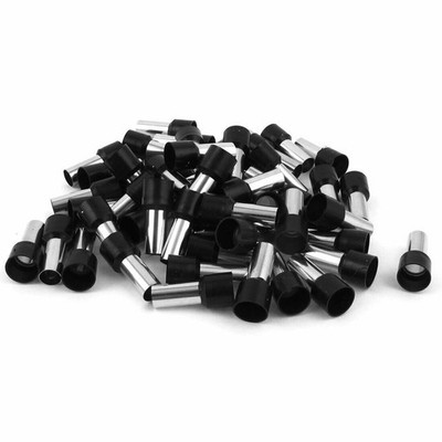 50 Pcs Wire Crimp Terminal Pre Insulated Ferrule Tube Black E25-16 4AWG 25mm2  *