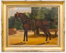 Framed English School 19th Century Oil - A Favourite Bay Hunter