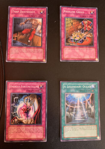 Yu Gi Oh Yugioh Dark Beginning 2 Trap Dustshoot Greed Set Of 4 Trap Spell Cards - Picture 1 of 2