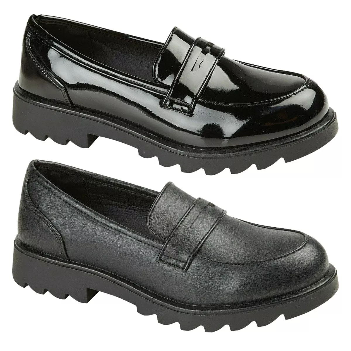 Female black sales leather shoes