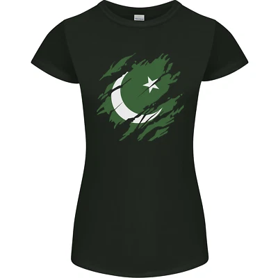 Zerrissen Pakistan Flagge Pakistaner Tag Fußball Damen Petite Schnitt Maglietta - Bild 1 von 4