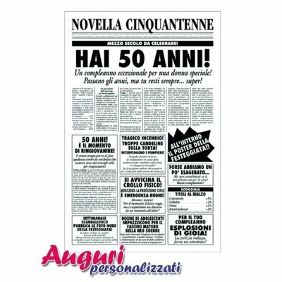 Biglietto Auguri Giornale Compleanno 50 Anni Amica Ebay