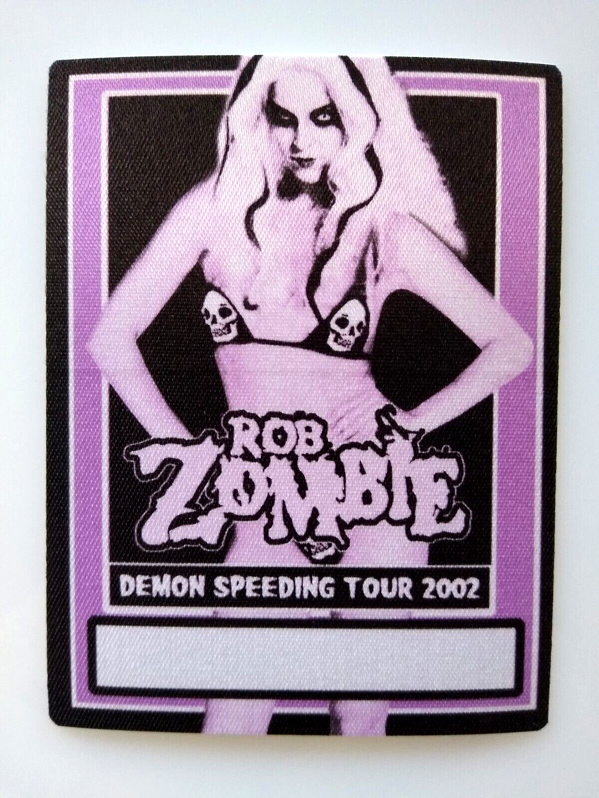 Rob Zombie Backstage Pass 2002 Vintage Original Heavy Metal Rock Music Fabric