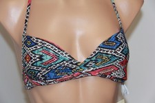 NWT Roxy Swimsuit Bikini Top Bra Sz XS Poetic Mexic Wrap Hulter