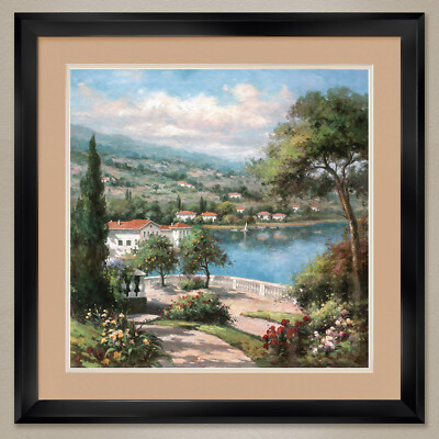 35W''x35H'' VILLA FLORA ONE by ANDINO - ON THE WATER DOUBLE MATTE, GLASS and FRAME