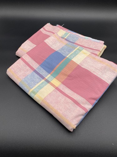 Vintage MARTHA STEWART Full Plaid Sheets 2 Flat Sheets & 2 Standard Pillow Shams - Picture 3 of 6