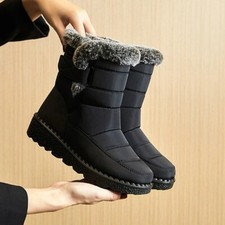 Woman New Faux Fur Long Plush Snow Waterproof Winter Boots