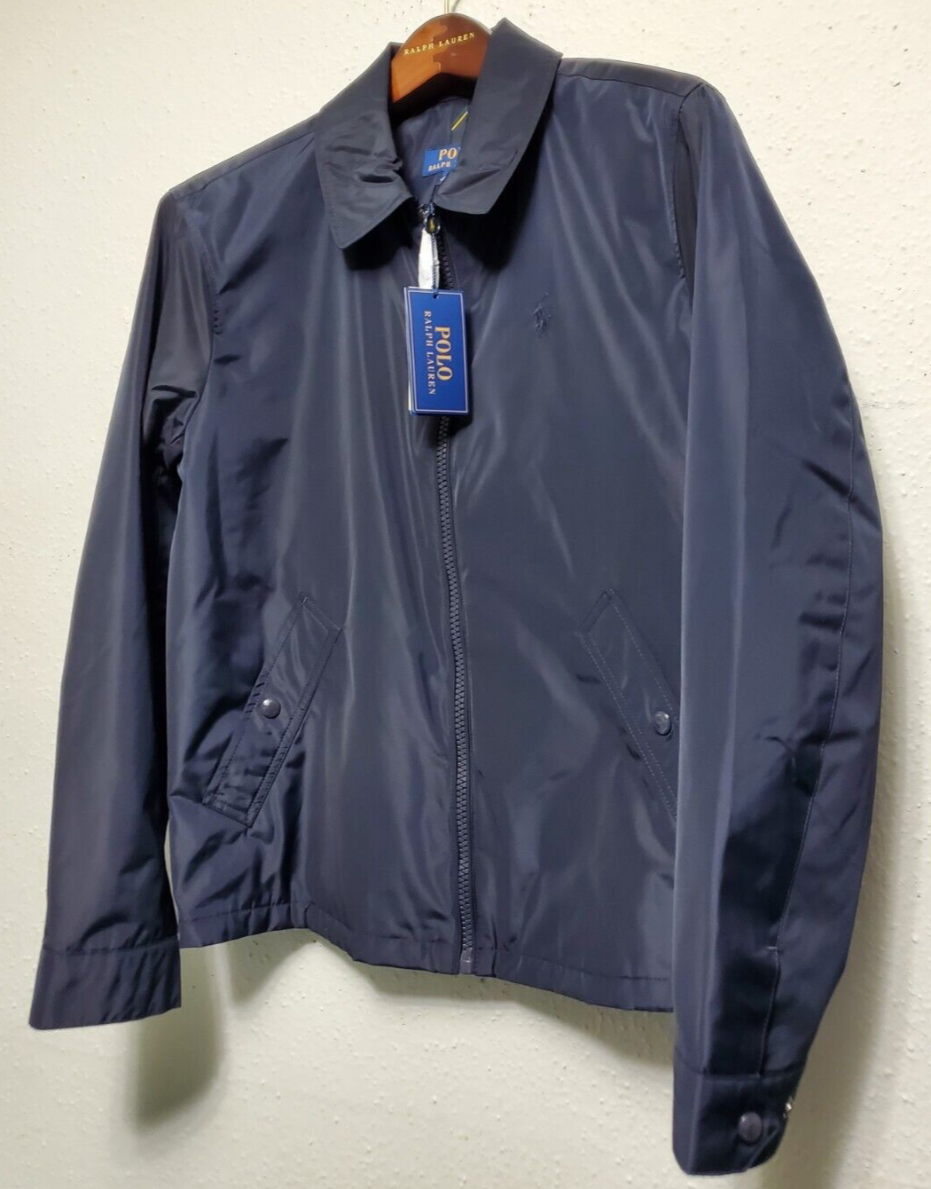 $298 POLO RALPH LAUREN FULL ZIP BLU NAVY PONY ACCENTO UOMO GIACCA ALLENATORE: S