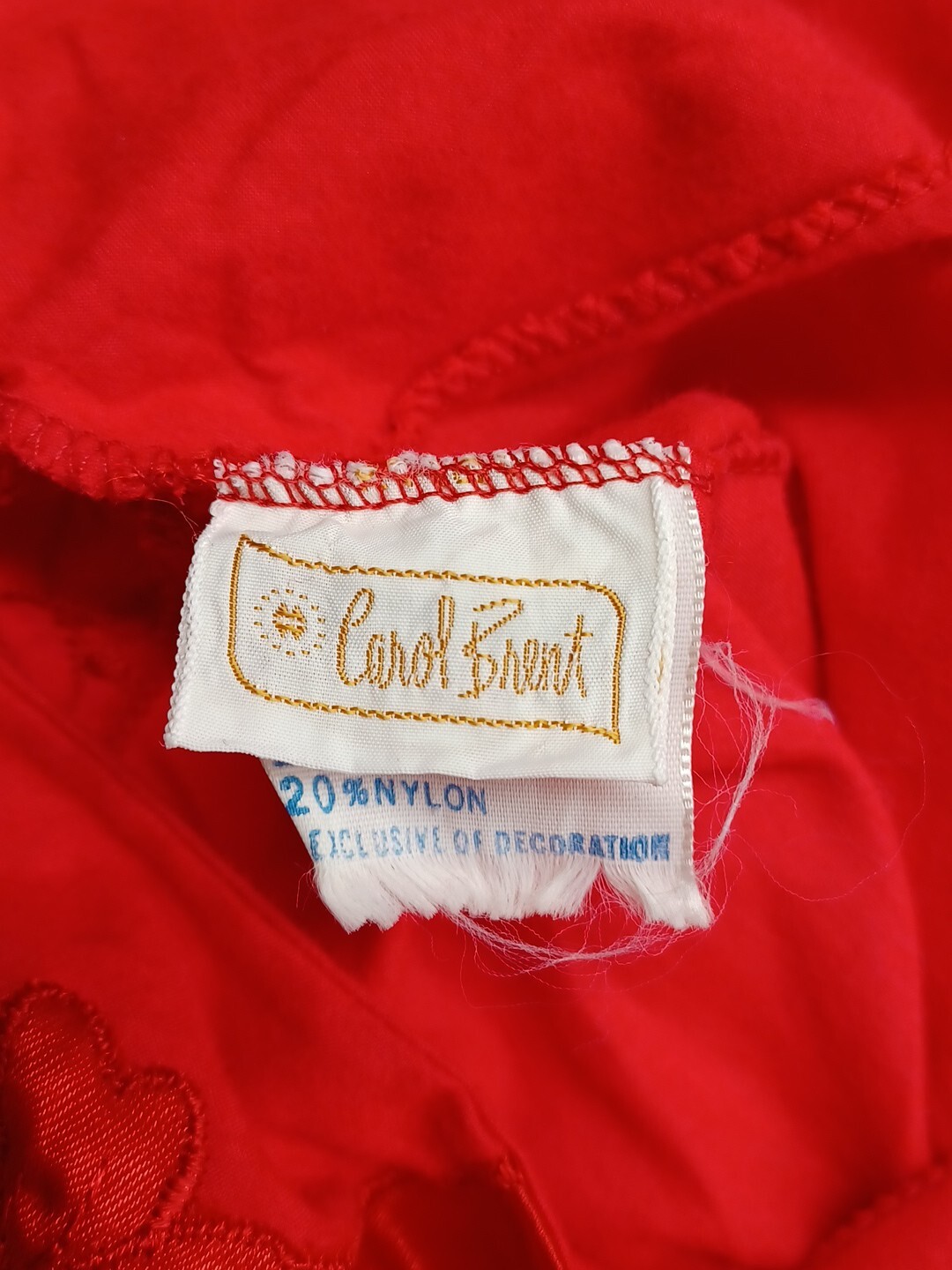 Vtg Carol Brent 2 Pcs Pajama Set Top Pants Red Soft Fabric Sz M