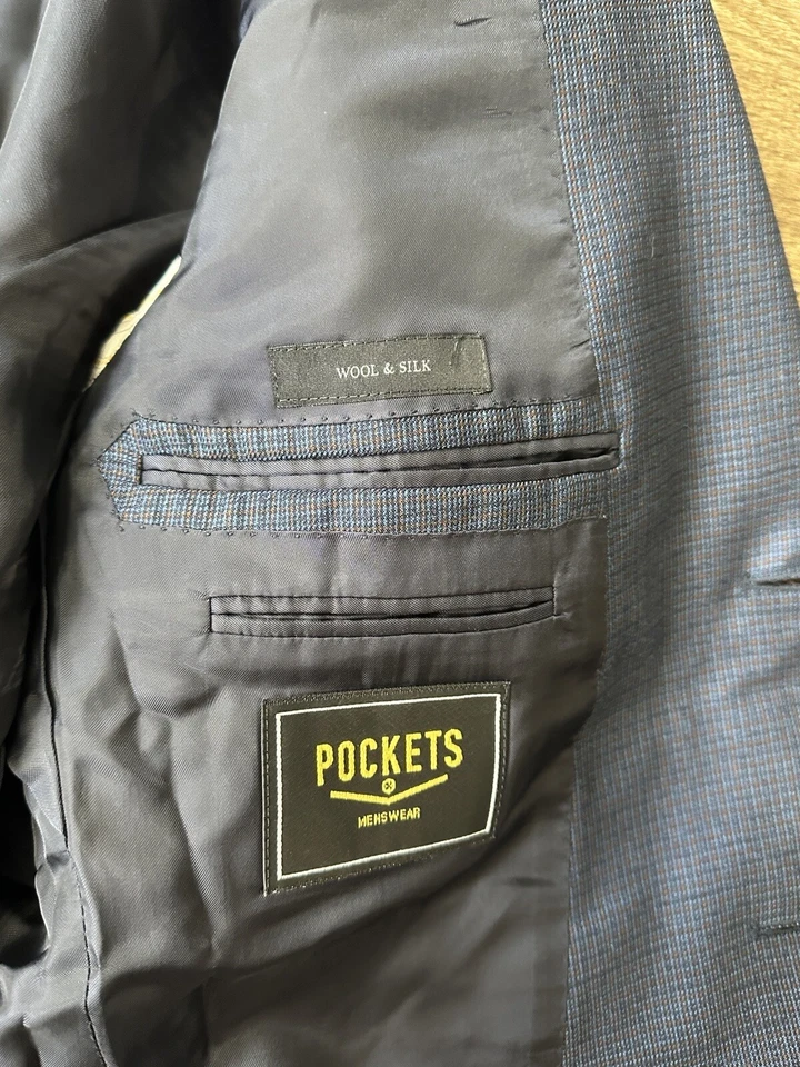 Blazer Abrigo Deportivo Chaqueta ERMENEGILDO ZEGNA Azul Cuadros LANA DE SEDA 50 R Foto 4 de 4