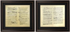 Framed Jefferson's Rough Draft of The Declaration of Independence.