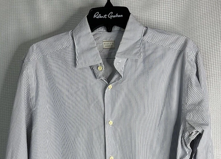 Camisa de vestir Xacus Evolution Fit Cotonificio Albini para hombre manga larga con botones 15 3/4 Foto 2 de 4