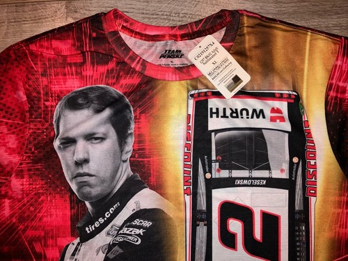 Brad Keselowski #2 Penske Racing NASCAR AOP T-Shirt XL Mens New - Picture 2 of 3
