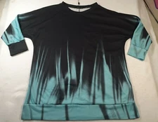 C.O.Z.Y Brand Women's Cotton Blend Sweatshirt Top Long Sleeve blue black Sz 2XL 