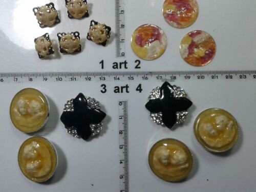1 lotto bottoni gioiello smalti strass artiigianali buttons boutons vintage g6 - Afbeelding 1 van 1